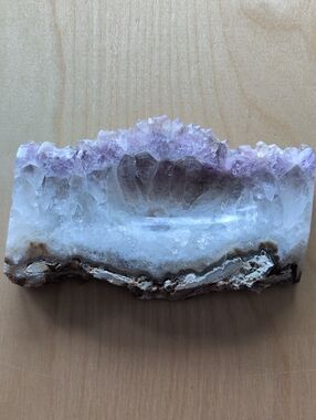 Amethyst Crystal Geode Accent Slice With Polished "Tray" Center.